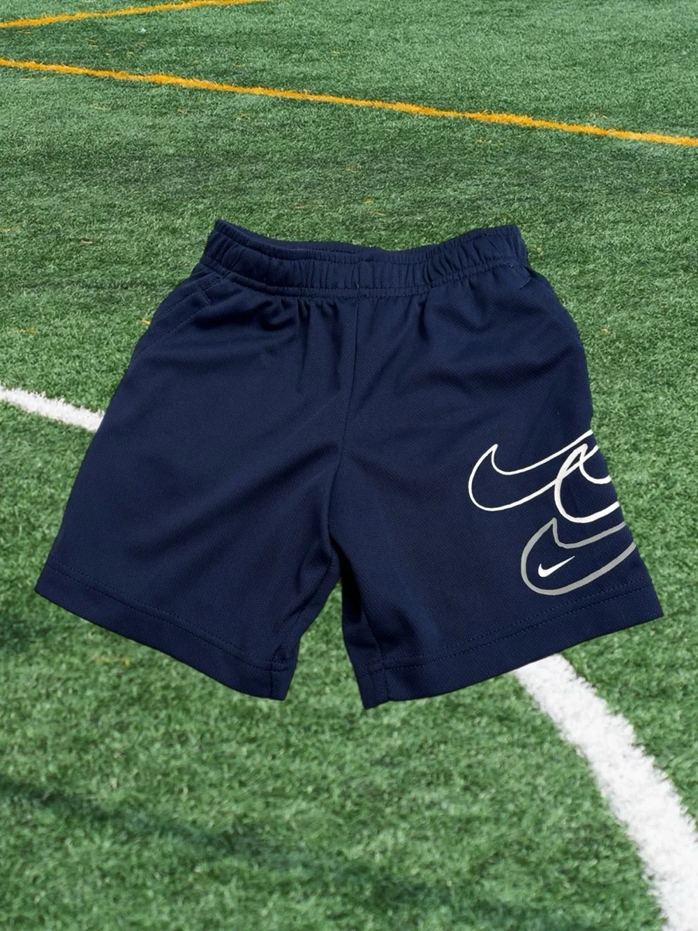 Nike Dri-FIT Boys Navy Athletic Shorts Logo Size 4/XS (3-4Y)